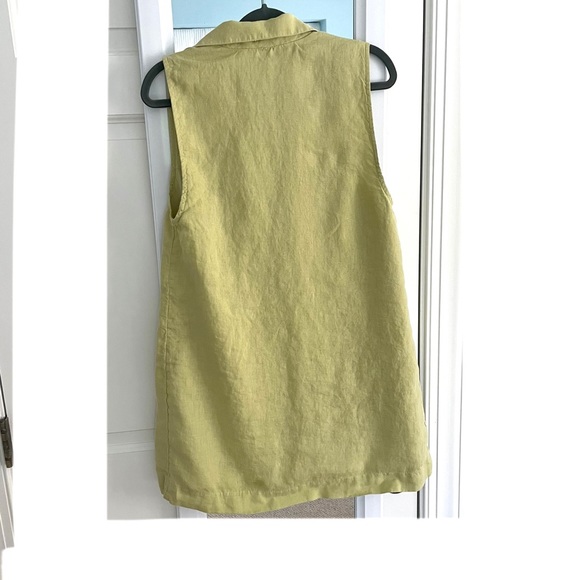 Free People Green Linen Button Front Dress - Picture 2 of 8